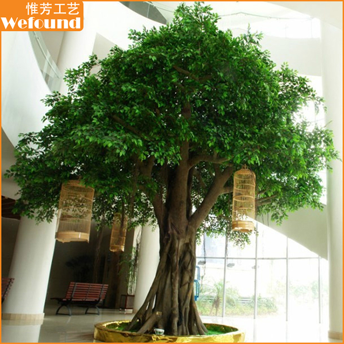 large indoor artificial banyan tree