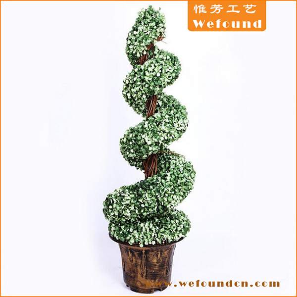 Artificial ornamental plants boxwood topiary spiral tree for decoration